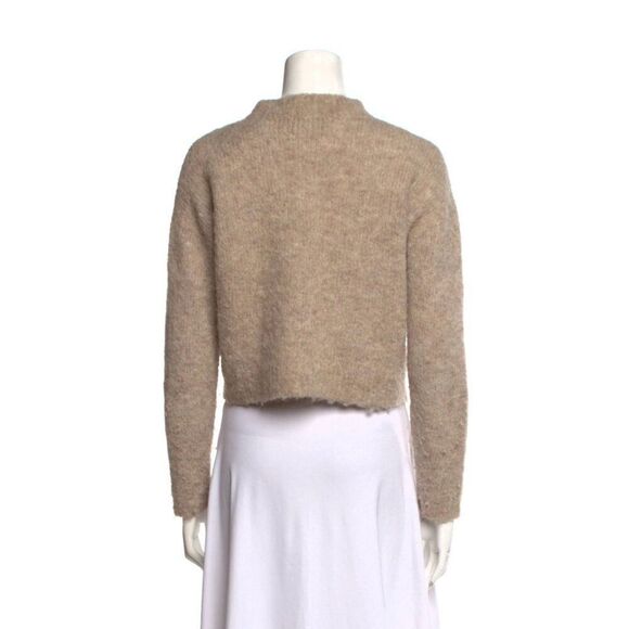 RACHEL COMEY Dash Alpaca Blend Cropped Sweater XS Tan Beige Neutral Minimalist - Picture 3 of 3